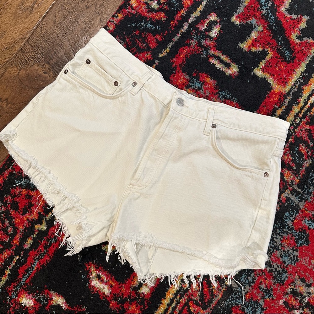 Agolde Women's White Denim Shorts